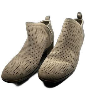 Toms Deia Desert Taupe Square Perf Suede - Women 9.5